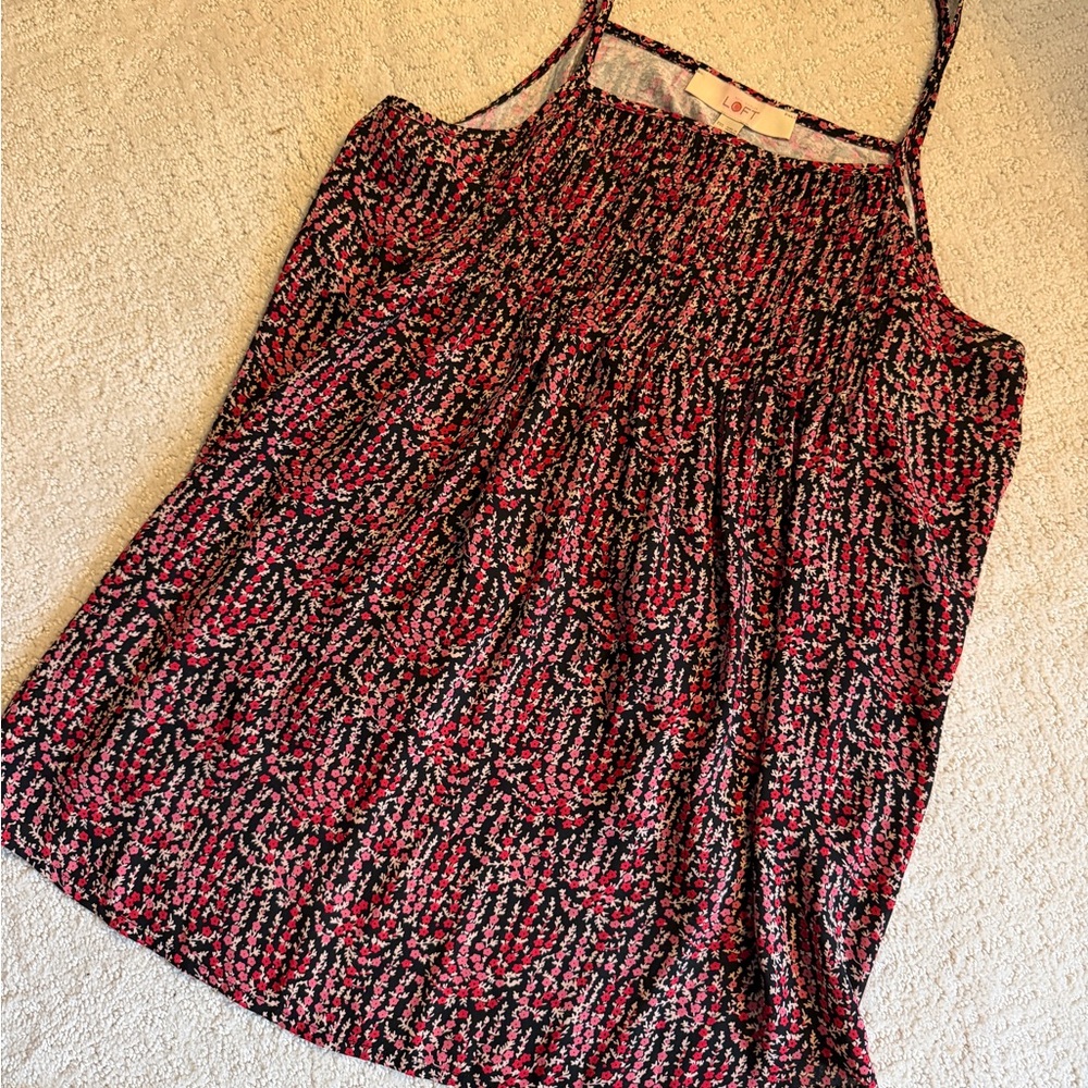 LOFT Black and Pink Camisole Top